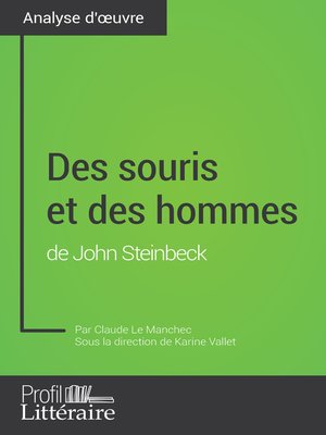 cover image of Des souris et des hommes de John Steinbeck (Analyse approfondie)
